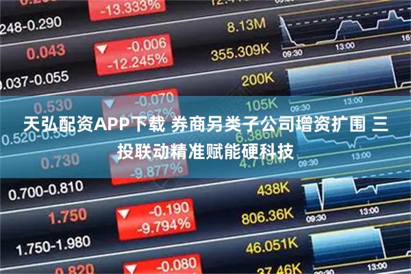 天弘配资APP下载 券商另类子公司增资扩围 三投联动精准赋能硬科技